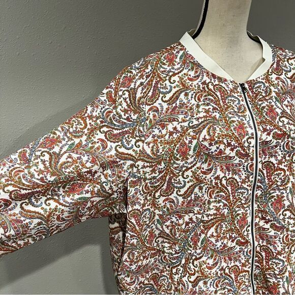 Ruff Hewn plus Size zip up paisley print light sweatshirt - Picture 3 of 14